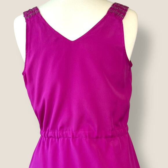 Banana Republic Sleeveless Cross Wrap Tie Waist Ruffles Sheath Dress Size 0 Pink - Picture 8 of 12